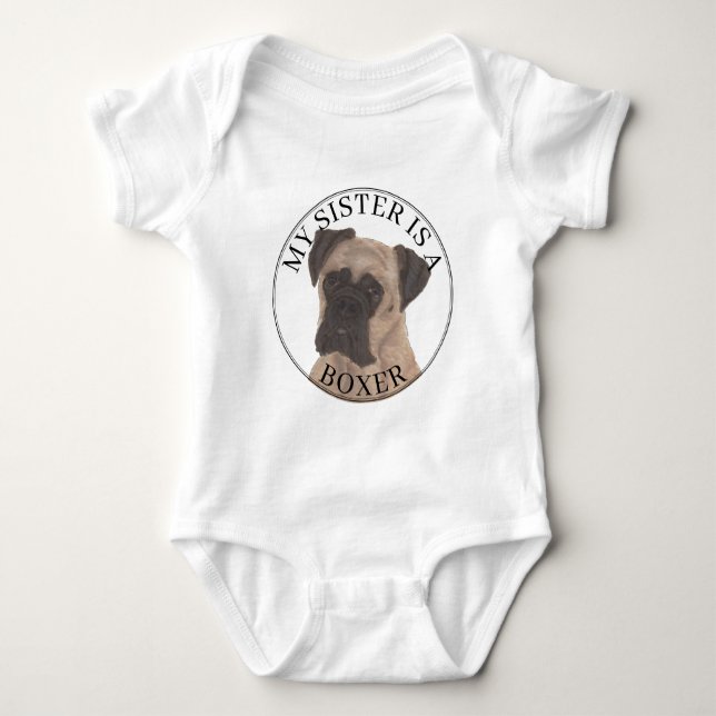 Fawn Masked Boxer Hund Stor syster T Shirt (Framsida)