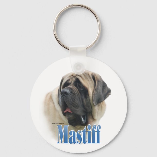 Fawn Mastiff Namn Keychain Nyckelring (Framsida)