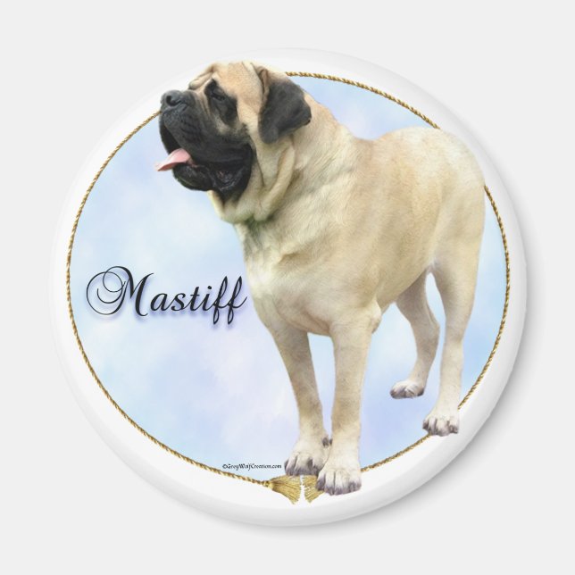 Fawn Mastiff Porträtt Magnet (Framsidan)