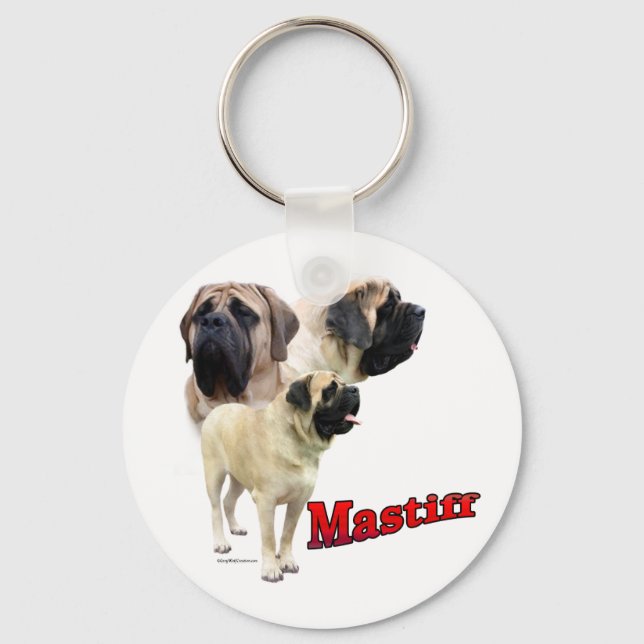 Fawn Mastiff trio Keychain Nyckelring (Framsida)