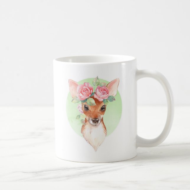 Fawn och rosa ros kaffemugg (Höger)