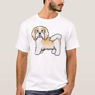 Fawn Och Vit Havanesiskt Söt Tecknad Hund T Shirt
