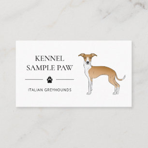 Fawn Och Vit Italiensk Mops - Hund Kennel Visitkort