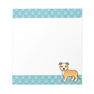 Fawn och vit Staffordshire Bull Terrier hund Anteckningsblock
