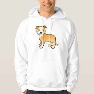 Fawn Och Vit Staffordshire Bull Terrier Hund Hoodie