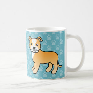 Fawn och vit Staffordshire Bullterrier Kaffemugg