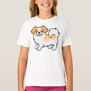 Fawn Parti-Color Tibetansk Spaniel Söt Tecknad Hun T Shirt