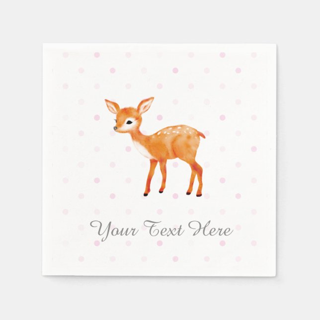 Fawn Party Decor Papper Napkins Pappersservett (Framsidan)