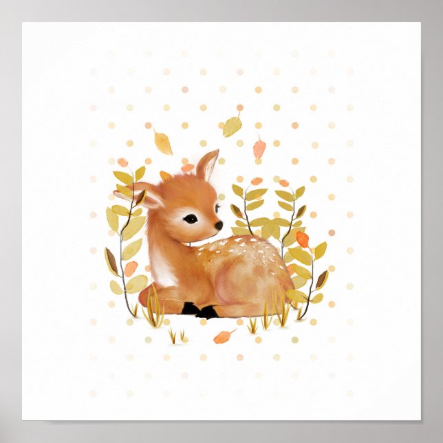 Fawn Prints Poster Nursery Decor (Framsidan)