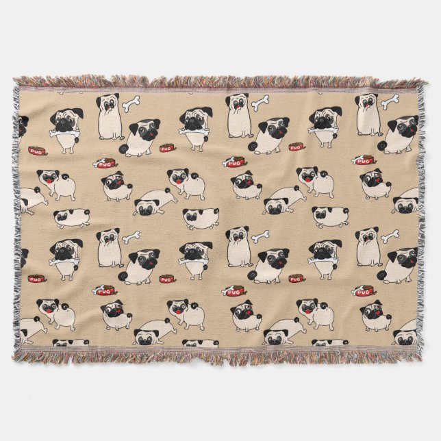 Fawn Pug doodles Room decor Mysfilt (Framsidan)