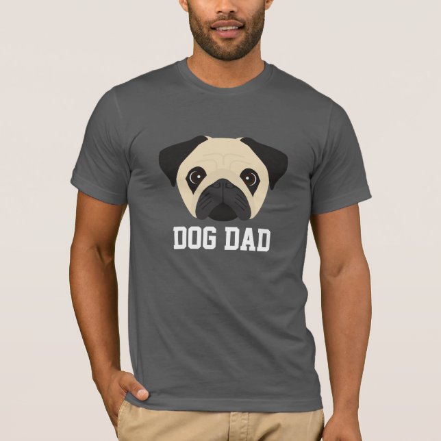 Fawn Pug Hund Pappa T Shirt (Framsida)