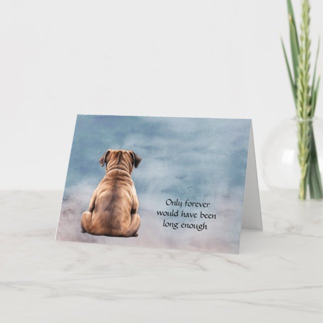 Fawn Pug Hund Sympathy CondolCard Helgkort (Framsida)