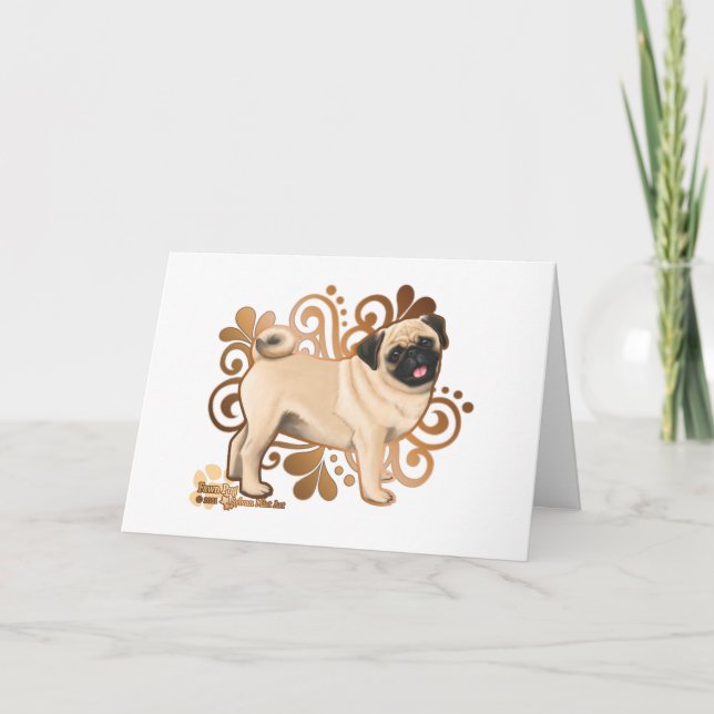 Fawn Pug Kort (Framsida)