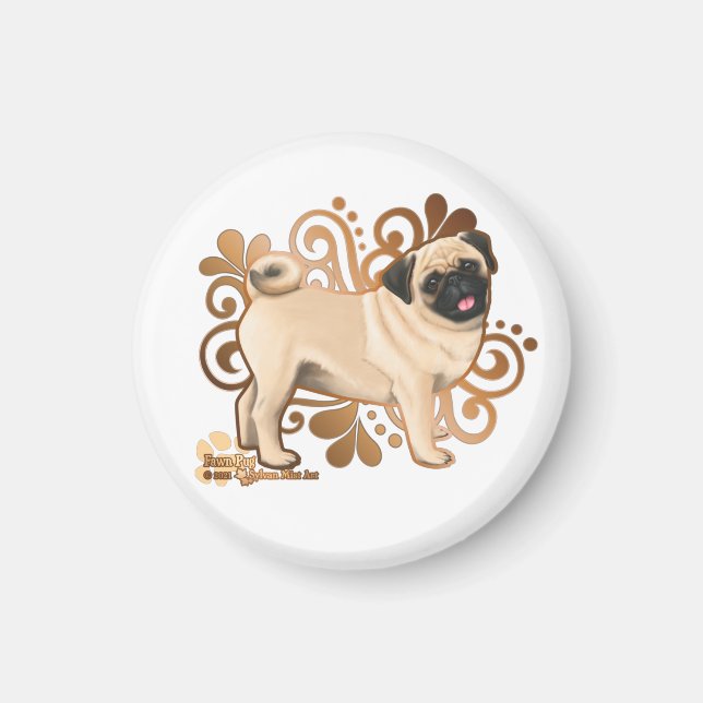 Fawn Pug Magnet (Framsidan)