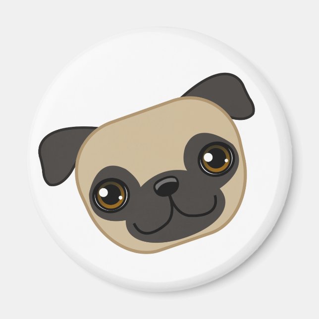 Fawn Pug Magnet (Framsidan)