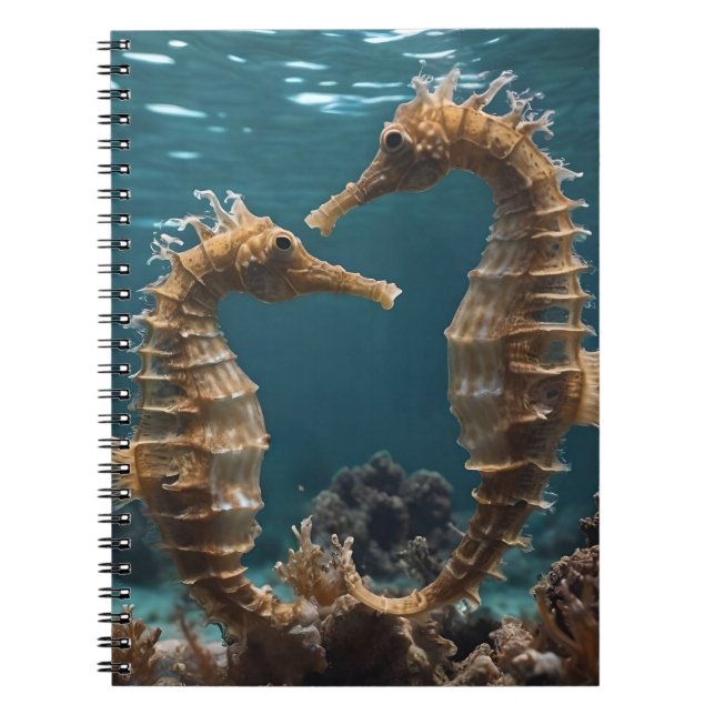Fawn Romantic Seahorse under Ocean. Anteckningsbok (Framsidan)