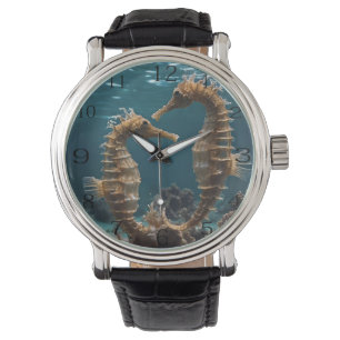 Fawn Romantic Seahorse under Ocean. Armbandsur