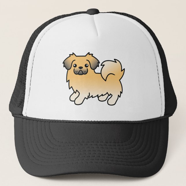 Fawn Sable Tibetansk Spaniel Söt Tecknad Hund Keps (Framsida)