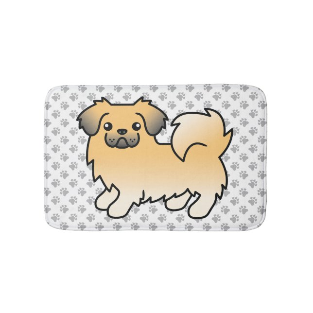 Fawn Sable Tibetansk Spaniel Söt Tecknad Hund & Ta Badrumsmatta (Framsidan)