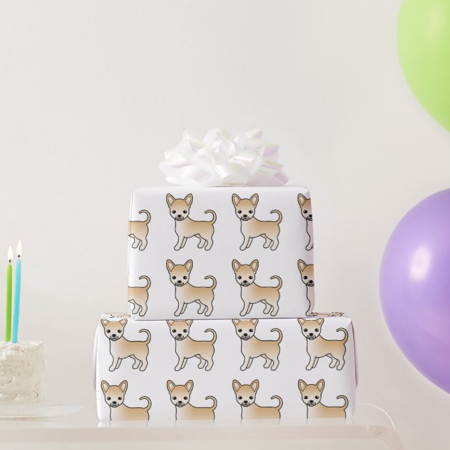 Fawn Smooth Coat Chihuahua Söt Hund Mönster Presentpapper (Festgåvor)