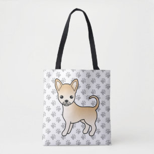 Fawn Smooth Coat Chihuahua Tecknad Hund & Tassar Tygkasse