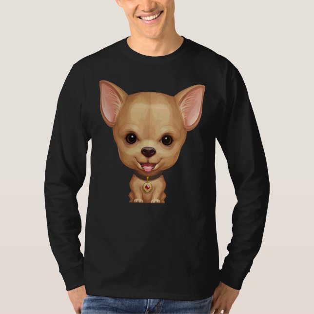Fawn Smooth Jackar Chihuahua T Shirt (Framsida)