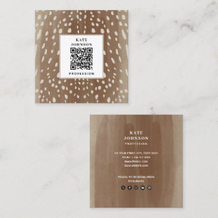 Fawn Spots Baby Hjort Animal Print QR-kod Fyrkantigt Visitkort