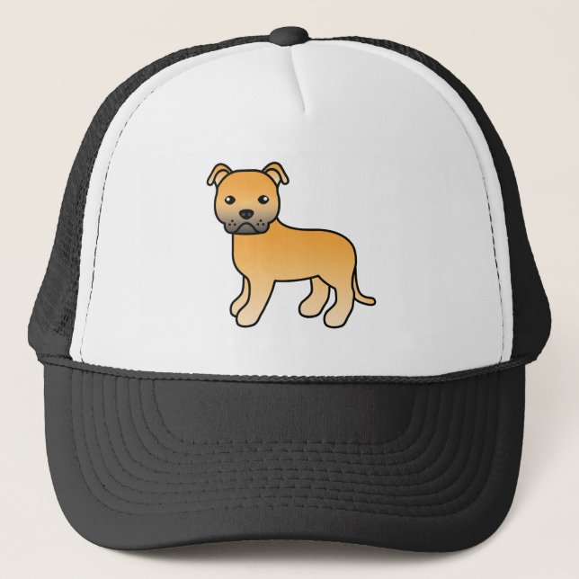 Fawn Staffordshire Bull Terrier Hund Serieteckning Keps (Framsida)