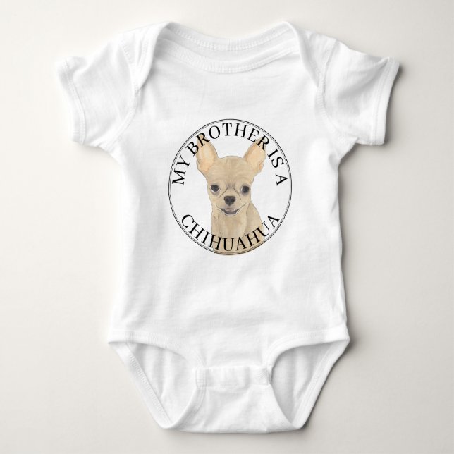 Fawn Tan Cream Chihuahua Dog Big Brother T Shirt (Framsida)