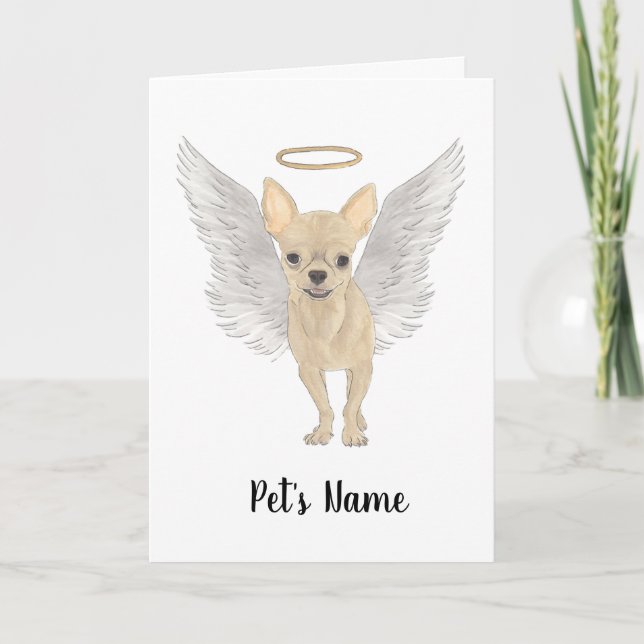 Fawn Tan Cream Chihuahua Sympathy Memorial Kort (Framsida)