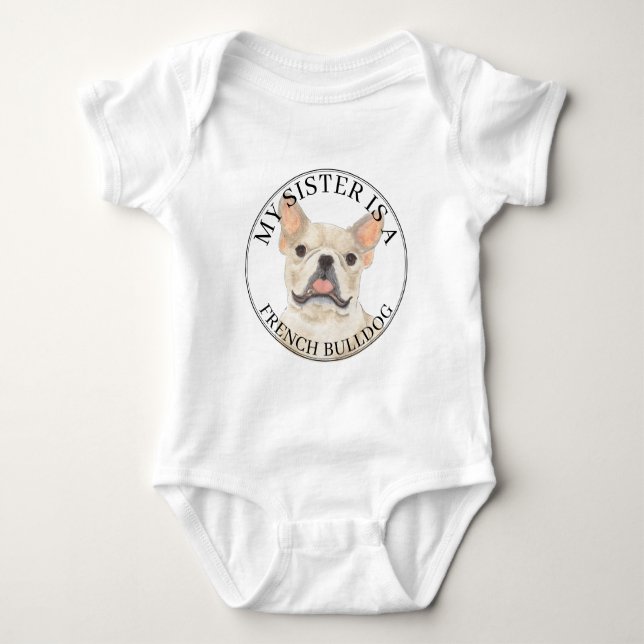Fawn Tan Cream French Bulldog Big Sister T Shirt (Framsida)