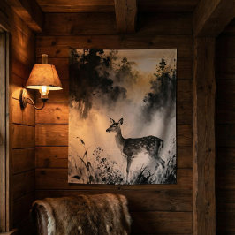 Fawn Tapestry | Misty Forest Art