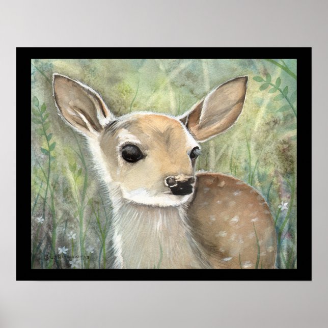 Fawn Wildlife Painting Poster (Framsidan)