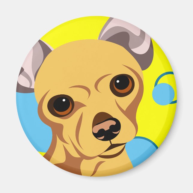 Fawnfärgad Chihuahua-hund med slät päls Magnet (Framsidan)