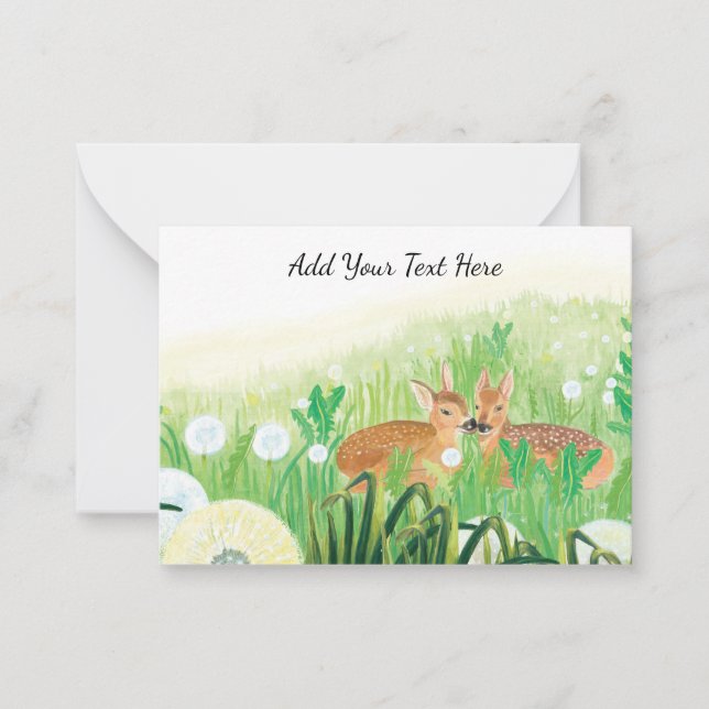 Fawns in Tall Grass Anpassade Anteckningskort (Framsida)