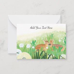 Fawns in Tall Grass Anpassade Anteckningskort