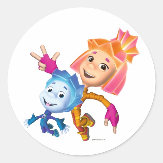 Faxerna | Simka och Nolik Runt Klistermärke (Framsida)