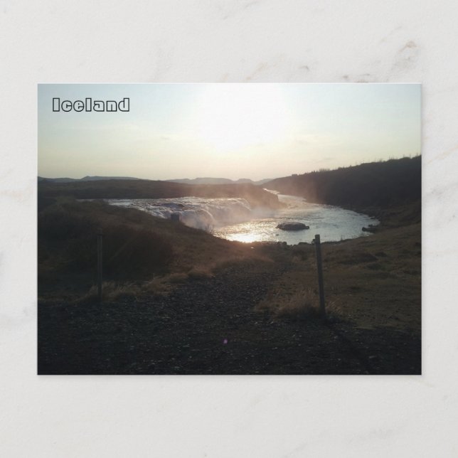 Faxi-vattenfall, Golden Circle, Island Vykort (Framsida)