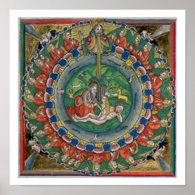 Faxkopia av Genesis 2:22 Gud skapat Kväll, för Poster (Framsidan)