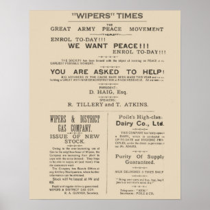 Faxsidor från Wipers Times 1917 Poster