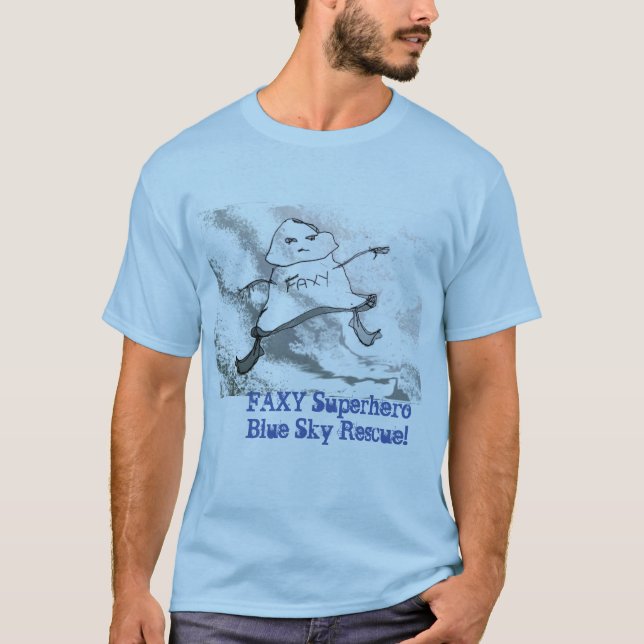 FAXY SuperHero Blå himmel Rädding ©2020Annabelle E T Shirt (Framsida)