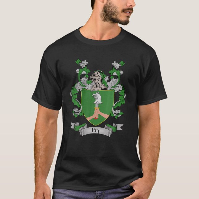 Fay Jacka av Arm | Fay Surname Family Crest T Shirt (Framsida)