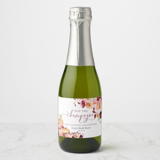 Faye Burgundy Höstblomma Fyll Champagneglas (Framsida)