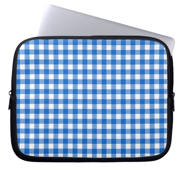 Faye & Lauren Blue Gingham Laptop Fodral (Framsidan)