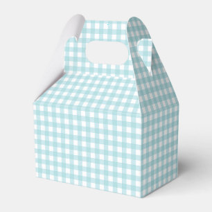 Faye och Lauren Aqua Blå Gingham Presentaskar
