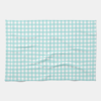 Faye och Lauren Aqua Blue Gingham 1 Kökshandduk
