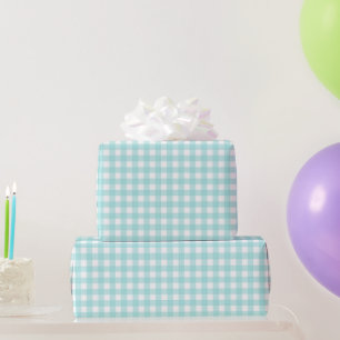 Faye och Lauren Aqua Blue Gingham Presentpapper