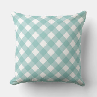 Faye och Lauren Aqua Gingham Kudde