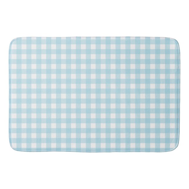 Faye och Lauren Baby blue Gingham Badrumsmatta (Framsidan)