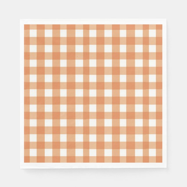 Faye och Lauren Brown Gingham Pappersservett (Framsidan)